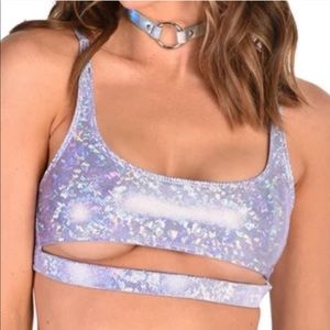❌SOLD❌NWOT iHeartRaves Lavender Dreamz Underboob